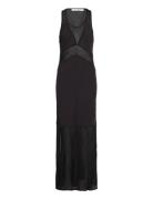 Beda - Sheer Panel Bias Dress Rabens Sal R Black