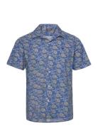 Printed Short Sleeve Shirt Morris Blue