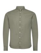 Cfanton 0053 Bd Ls Linen Mix Shirt Casual Friday Green