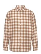 Loose Fit Checkered Shirt - Gots/Ve Knowledge Cotton Apparel Brown