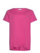 Carbonnie Life S/S V-Neck A-Shape Tee ONLY Carmakoma Pink