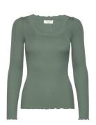 Silk T-Shirt W/ Lace Rosemunde Khaki