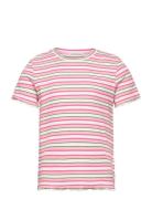 Lurex Striped Rib T-Shirt Tom Tailor Pink