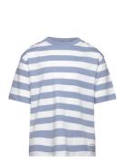 Striped Cotton T-Shirt Mango Blue