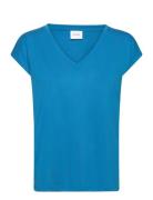 Vimodala V-Neck S/S Top - Noos Vila Blue