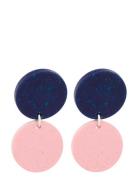 Dots Earrings No.2, Sweet Blueberry/Cherry Blossom Papu Pink