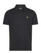 Monogram Jacquard Polo Shirt Lyle & Scott Sport Black
