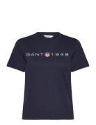 Reg Printed Graphic T-Shirt GANT Navy