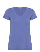 Cupoppy V-Neck T-Shirt Culture Blue