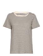 T-Shirt With Stripes - Mid Sleeve Coster Copenhagen Beige