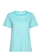 T-Shirt With Stripes - Mid Sleeve Coster Copenhagen Blue