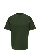 Onskeith Reg Waffle Mock Ss 3654 Tee ONLY & SONS Green