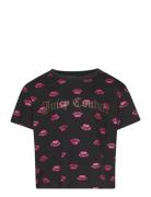 Luxe Crown Print Ss Boxy Tee Juicy Couture Black