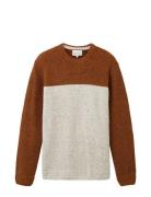 Nep Structured Crewneck Knit Tom Tailor Brown