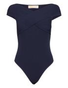 Eco Criss Cross Bodysuit Michael Kors Blue