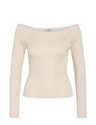 Nmjaz Ls Offshoulder Knit Top Fwd Lab 2 NOISY MAY Cream