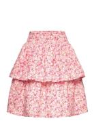 Skirt Aop W. Lining Minymo Pink