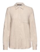 Vmvera Ls Linen Over D Shirt Vero Moda Beige