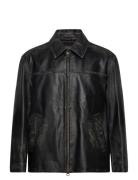 Relaxed Moto Leather Jacket GANT Black