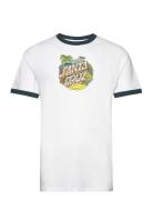 Aloha Dot Front Ringer T-Shirt Santa Cruz White