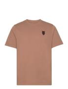 Regular Owl Chest Embroidery T-Shir Knowledge Cotton Apparel Brown