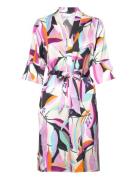 Tunika Dress In Multi Leaf Print Coster Copenhagen Pink