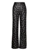 Printed Straight Pants ROTATE Birger Christensen Black