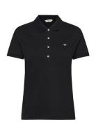 Slim Sheild Cap Sleeve Pique Polo GANT Black