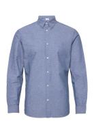 Slhslimnew-Linen Shirt Ls W Selected Homme Blue