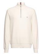 Oval Structure Zip Mock Tommy Hilfiger White