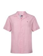 Tjm Linen Blend Camp Shirt Ext Tommy Jeans Pink