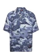 Tjm Ao Hawaiian Camp Shirt Ext Tommy Jeans Blue