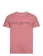 Garment Dye Tommy Logo Tee Tommy Hilfiger Pink