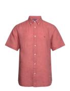 Pigment Dyed Linen Rf Shirt S/S Tommy Hilfiger Pink