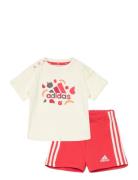 Essentials Allover Print Tee Set Kids Adidas Performance Beige