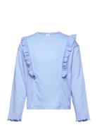 Top Long Sleeve Flounce Lindex Blue