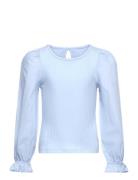 Top With Woven Sleeves Lindex Blue