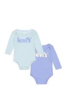 Levi's® Poster Logo Long Sleeve Bodysuit 2-Pack Levi's Blue