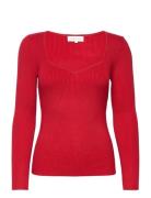 Tulip Ribbed Knitted Top Malina Red