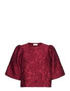 Cleo Pouf Sleeve Blouse Malina Red