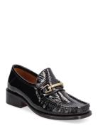 Classic Square Loafer With Buckle Apair Black