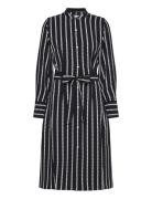 Argyle Stripe Midi Shirt Dress Tommy Hilfiger Black
