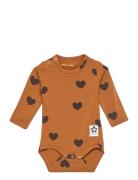 Basic Hearts Ls Body Tencel™ Mini Rodini Brown