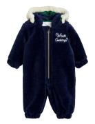 What's Cooking Faux Fur Baby Overall Mini Rodini Navy