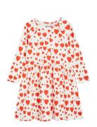 Hearts Aop Ls Dress Mini Rodini Red