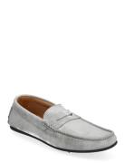 Slhsergio Suede Penny Driving Shoe Selected Homme Grey