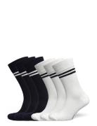 Sock Cotton 6-P, Multi 115S24 6 Pc/Pack TOPECO White