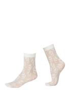 Flora Flower Socks Swedish Stockings White