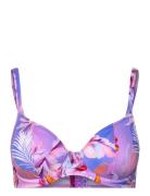 Miami Sunset Uw Plunge Bikini Top Freya Patterned