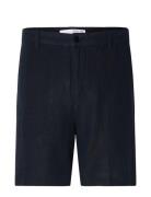 Slhregular-Mads Linen Shorts Noos Selected Homme Navy